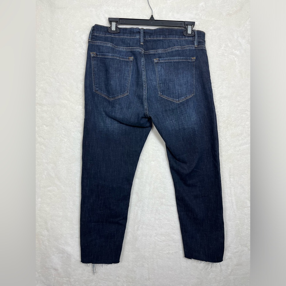 Frame Le Garçon Crop Dark Wash Blue Jeans Size 29 - Picture 2 of 10